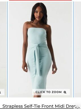 Charlotte Russe Strapless Self-Tie Midi Dress - Mint Green